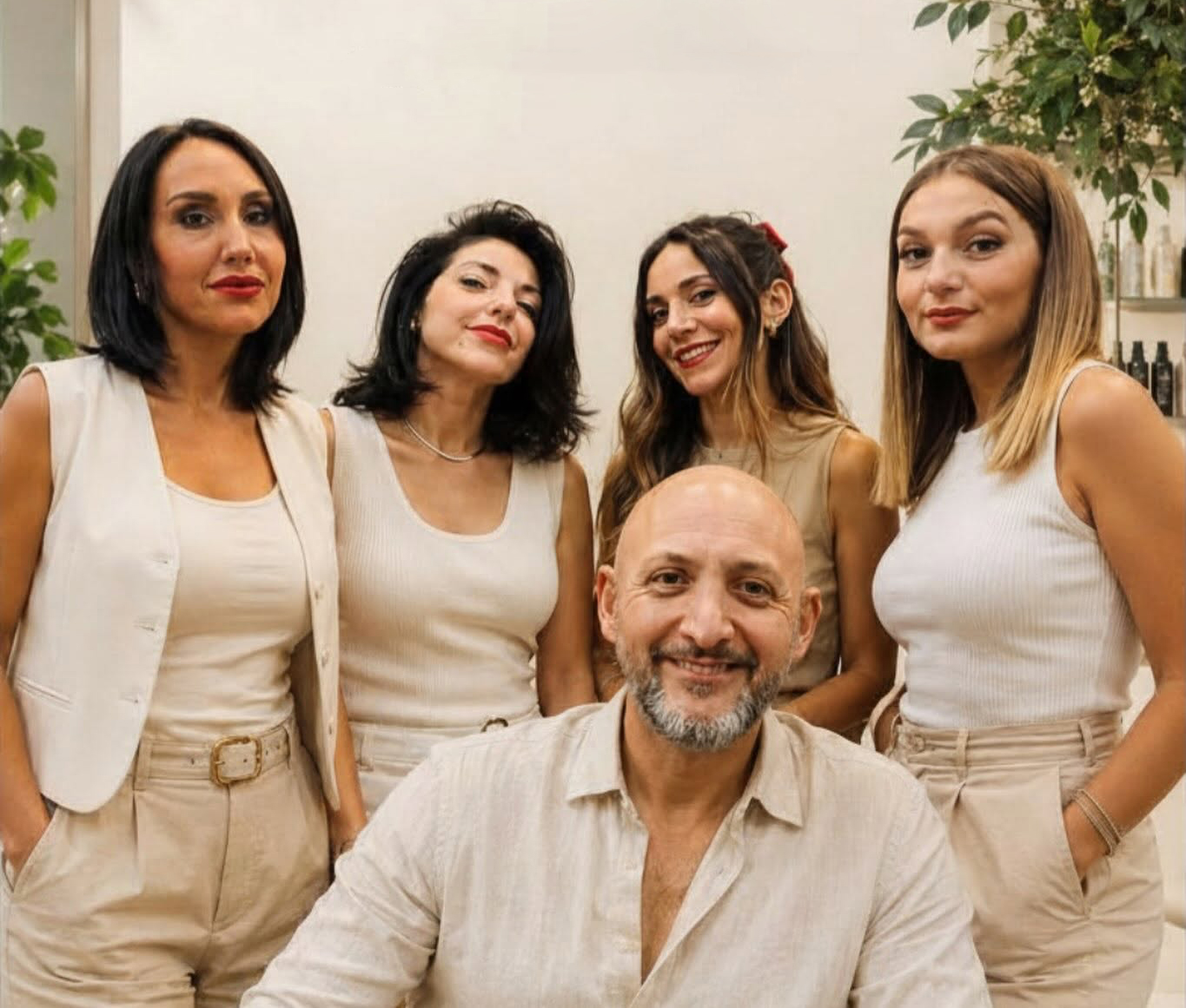 Il team del salone Luca Crispino a Salerno